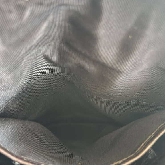 Vintage Sven Handbag Brown Leather Crossbody Bag with Leopard Print Flap USA - Picture 8 of 9